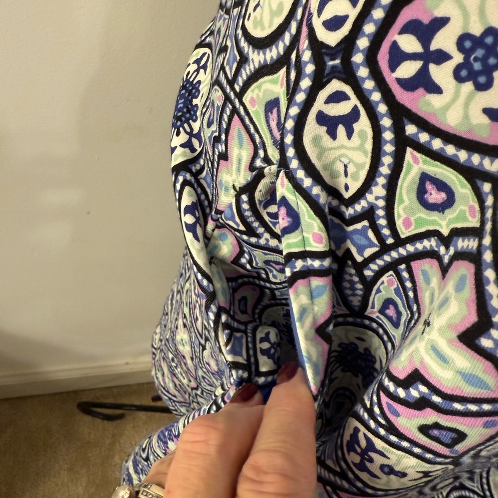 Talbots Blue and White Geometric Midi Dress - Picture 3 of 8